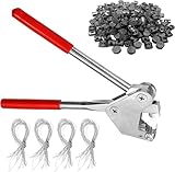 Plombenzange Set 165mm mit 60 Plomben und Bleidraht für Stromzähler Gaszähler Wasserzähler | Robuste Metall-Kunststoff-Zange in Rot | Professionelles Abdichtwerkzeug mit Prägung