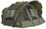 Lucx Leopard Bivvy Angelzelt für 2-3 Mann - wasserdichtes Karpfenzelt mit herausnehmbarer Bodenplane mit Reißverschluss & 10.000 mm Wassersäule
