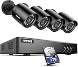 ANNKE 1080p Überwachungskamera System 8CH HD 3K Lite HDMI DVR Recorder mit 4 X Aussen 1080p Überwachungskamera mit 1TB Festplatte, Personen- und Fahrzeugerkennung, 30M IR Nachtsicht, Bewegung Alarm