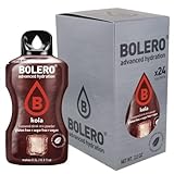 Bolero KOLA 24x3g | Saftpulver ohne Zucker, gesüßt mit Stevia + Vitamin C | geeignet für Kinder, Sportler und Diabetiker | glutenfrei und veganfreundlich | Der Geschmack von Cola