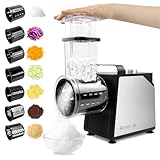 Anatole Gemüseschneider Elektrisch Ice Crusher 7 Klingen Gemüsehobel Eisrasierer Edelstahl 250W Großkaliber Käsereibe Multifunktional 220V EU-Stecker