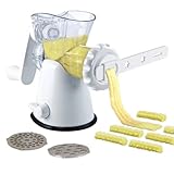 Tredoni Manuelles Fleischwolf Mühle & Gemüse Schredder, Keks Maschine Plätzchen Hersteller + Kekse Muster Anhang, Weiß