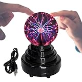 Plasma-Kugellampe – elektrische Kugel, wiederaufladbar über USB | Schreibtischlampe mit Geräuschaktivierung, elektrostatische Plasmakugel, Fantasie-Spielzeug für Kinder und Erwachsene, interaktive und
