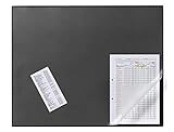 Durable Schreibtischunterlage (mit transparentem Overlay, 650 x 520 mm) 1 Stück, schwarz, 720301