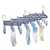 Sockentrockner – faltbarer Socken-Hänger, drehbarer Wäscheständer, multifunktionale Unterwäsche-Clips, tragbarer Kleiderbügel für Reisen, Outdoor, Waschküche
