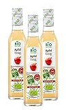 BioNaturo - Bio Apfelessig Naturtrüb 3x250ml – Ungefiltert, Mit „Mutter des Essigs“, Ideal für Salate, Saucen und Gesundheitsvorteile