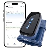 ViATOM Pulsoximeter, Sauerstoffsättigung Messgerät Finger, Bluetooth Fingeroximeter mit App, Micro-B Schnittstelle Wiederaufladbar, Eingebauter Speicher