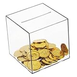 POPETPOP Kasten Sparschwein Geldbank klare Bank Geld sparen Glas Sparkasse Klares Schweinelufer Sparbüchsen für Erwachsene Spardose aus Acryl sichere Bank Transparent