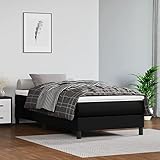 Homgoday Taschenfederkernmatratze schwarz 80 x 200 x 20 cm in Kunstleder Matratze für Schlafsofa Bett Bett Matratze mit Rahmen
