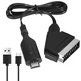 tlidfgeo Scart auf HDMI Konverter, Adapter Scart auf HDMI, 1080P/720P Video Audio Wandler mit HDMI Kabel, Unterstützt 16:9/4:3, PAL/NTSC, für HDTV, DVD, VHS, STB, PS3, Xbox