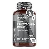 Kidneybohnen Extrakt 5000mg - Für Kohlenhydrat, Stoffwechsel & Blutzuckerspiegel - Mit Zink und Chrom - 180 Vegane Kapseln - 50:1 Weißer Kidney Bohnen Extract - 6 Monate Vorrat - WeightWorld