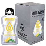 Bolero ICE TEA LEMON 24x3g | Saftpulver ohne Zucker, gesüßt mit Stevia + Vitamin C | geeignet für Kinder, Sportler und Diabetiker | glutenfrei und veganfreundlich | Eistee mit Zitronengeschmack