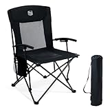 TIMBER RIDGE Campingstuhl Faltbar leicht Klappstuhl 150 kg Belastbarkeit mit hohem Rücken und Netzrücken Outdoor bequem, tragbar Strandstuhl für Festival, Angeln, Garten, Picknick, Essensbereich