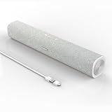SOULION R100 PC-Lautsprecher mit dynamischer Beleuchtungsleiste, Audio-Light-Synchronisation/Display für Desktop, Laptop, Telefon, USB-betrieben, Weiß