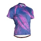 Galaxy Marble Herren Fahrradtrikot Kurzarm Fahrradjacke mit Taschen, 01, Small