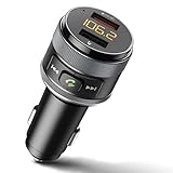 FM Transmitter Auto Bluetooth 5.3 – FM Sender mit PD 30W & QC3.0 18W Schnellladung, Freisprechanlage mit Noise Cancelling Mikrofon, LED Ringlicht, Zigarettenanzünder Adapter für KFZ