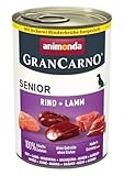 animonda GranCarno Hunde Nassfutter Senior mit Rind + Lamm (6 x 400g), getreidefreies Hundenassfutter ohne Zucker für älterere Hunde ab 7 Jahren mit frischen fleischigen Zutaten