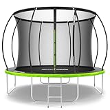 ZIPRO JumpPro Premium Trampolin Outdoor, Gartentrampolin für Kinder, mit Innennetz, Wetterfest, UV-Schutz, Einfache Montage, Belastbar bis 150 kg, Ø 252/312/374/435/496 cm