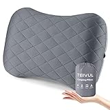 TEIVUL Camping Kissen Aufblasbar,Reisekissen mit Abziehbarem Kissenbezug,Camping Zubehör & Reisekissen Ergonomisches Nackenkissen Aufblasbar für Outdoor,Kissen Camping Gadgets & Reise Essentials