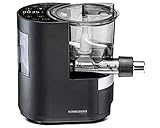 ROMMELSBACHER Elektrische Nudelmaschine PM 220 – bis zu 800 g , integrierte Waage, gesteuerte Wasserzufuhr, 6 vollautomatische Programme, Edelstahl Pressschnecke, 7 Nudelformen, Lüfter, 220 Watt