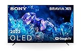 Sony XR-55A80K/P BRAVIA XR 55 Zoll Fernseher (OLED ,4K Ultra HD,High Dynamic Range (HDR),Smart TV (Google TV),2022 Modell),Titanschwarz inkl 24 + 6 Monate Herstellergarantie
