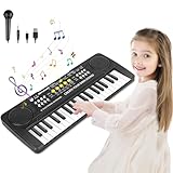 m zimoon Keyboard Kinder mit Mikrofon, Tragbare Multifunktions Kinder Keyboard 37 Tasten ab 3 Jahre, Musikspielzeug Klaviertastatur Lernspielzeug Geschenk für Jungen Mädchen 3 4 5 6 Jahre