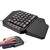 1 Hand Tastatur | Programmierbare Linkshänder Kleine Tastatur - Mobile Controller Game Keyboard, Tastatur Handys, Ergonomischer Gamecontroller für PC Gamer, Plugplay