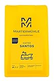 Martermühle Santos Kaffeebohnen 1kg mild I Arabica I Aromen: Mandel, Süssliche Milde I Ganze Kaffee-Bohnen schonend geröstet, säurearm