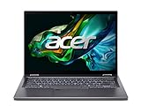 Acer Aspire 5 Spin (A5SP14-51MTN-75QM) Convertible Notebook | 14' WUXGA Touch-Display | Intel Core i7-1355U | 16 GB RAM | 512 GB SSD | Intel Iris Xe Grafik | Windows 11 | QWERTZ Tastatur | grau
