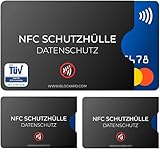 BLOCKARD TÜV geprüfte NFC Schutzhülle (3 Stück) aus Kunststoff für Kreditkarte Personalausweis EC-Karte Bankkarte 100% NFC-Schutz Kreditkarten Schutz-Hülle RFID-Blocker abgeschirmt