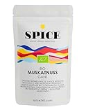 SPICE Bio Muskatnuss ganz, 10 Stück. Aromatische Muskatnüsse handverlesen. Erntefrisch für die Mühle oder Reibe, hohe Qualität