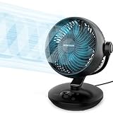 WOWDSGN Ventilator Leise 22dB Mit 6 Stufen & Display - 9-Stunden-Timer, Leistungsstarker 3D Turbo-Luftzirkulator - 100° & 80° Oszillation - Tischventilator für Schlafzimmer Wohnzimmer Büro Küchen