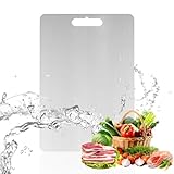 Titanium Cutting Board, 2024 Neuestes Edelstahl Titan Schneidebrett Langlebig und Leicht zu Reinigen, Dauerhaft Stainless Steel Cutting Board für Fleisch Obst Gemüse (1, (34 x 23cm))