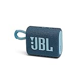 JBL GO 3 kleine Bluetooth Box in Blau – Wasserfester, tragbarer Lautsprecher für unterwegs – Bis zu 5h Wiedergabezeit mit nur einer Akkuladung,1er Pack