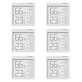 6 Stück - OPPERD Hygrometer Raumthermometer - Kleiner Digitaler Luftfeuchtigkeitsmesser mit Max/Min-Funktion Thermometer innen, Präziser Feuchtigkeitsmesser für Schlafzimmer, Kinderzimmer, Wohnzimmer