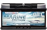 Gel Batterie 12V 120Ah Marine Edition Solarbatterien Gel-Technologie 12V Akku Solar, Solarbatterie Bootsbatterie Wohnmobile, Wohnwagen 120 Ah Camping.