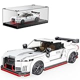 Mould King 27031 Technik Speed Champion Sportwagen Bausteine mit Acryl-Vitrine GTR Rennwagen Klemmbausteine Modellautos zum Sammeln (356 Teile)