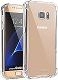 Hülle für Samsung Galaxy S7 Transparent Ultra Dünne weiche TPU Handyhülle Flexible Klar Case Cover [Bumper mit verstärkten Ecken] Rückseite