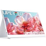 UPERFECT Portable Monitor 15,6 Zoll Tragbarer Monitor 1920 x 1080 Full HD IPS Bildschirm mit Mini HDMI USB C für Laptop PC Spielkonsole mit Schutzhülle, VESA-Kompatibel, Weiß