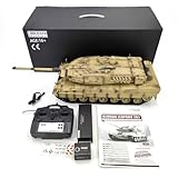 BAUBAUPLAY 1:16 Kampfpanzer Modellbau Panzer, 2.4G Deutscher Leopard 2A7 Militär Panzer mit Raucheffekten, Panzer Spielzeug Modellbausatz für Militärfans und Erwachsene (Basisversion)