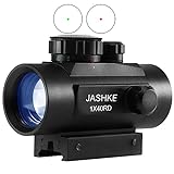 JASHKE Zielfernrohr 1X40 Red Dot Gewehrzielfernrohre Leuchtpunktvisier Rotpunktvisier für 11mm/20mm Schiene mit Montage und Schutzkappe