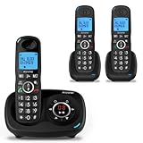 Alcatel XL595 Voice Trio schnurloses Großtastentelefon mit DREI Mobilteilen und Anrufbeantworter extra großes Festnetztelefon für zuhause mit Anrufschutz