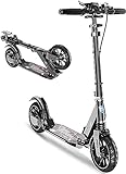 Cityroller Tretroller Erwachsene 150 Kg Tragkraft, City Roller Kinder 10 Jahre, Big Wheel Scooter Mit Bremsen Und Stoßdämpfern, Kickboard Klappbar & Höhenverstellbar