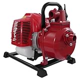 Benzin Wasserpumpe 2-Takt Motor 43cc 1.25KW (1.7PS) • Tragbare Hochleistungs-Gartenpumpe mit 2m Saugschlauch • 10m³/h Durchfluss • 30m Förderhöhe • 8m Saugleistung für Bewässerung & Drainage