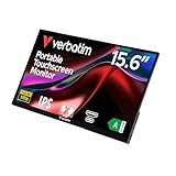 Verbatim PMT-15, Portable Touchscreen Monitor, mobiler 15,6' Full HD Bildschirm für Laptop, Tablet, Smartphone, PS5 oder Nintendo Switch mit USB-A-, USB-C- sowie HDMI-Anschluss, schwarz