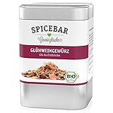 Spicebar Glühweingewürz (50g Dose) - Bio Gewürzmischung für Glühwein, Kinderpunsch & Feuerzangenbowle - für ca. 6-7 l - alkoholfrei, vegan & ohne Zucker