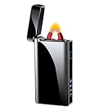Feuerzeug Elektrisch Lichtbogen Feuerzeuge USB C Aufladbar Elektro Winddicht Arc Lighter Wiederaufladbar Elektrisches Plasma Feuerzeug Sturmfeuerzeug mit LED Batterieanzeige (Farbig, 350mAh)