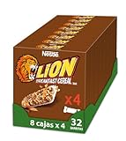 NESTLÉ LION Breakfast Cereal Bar, knuspriger Frühstücksriegel mit Karamell & Milchschokolade und 32% Vollkorn als leckerer Snack, 8er Pack (à 4 x 25g)