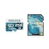 Ediloca EF1 256GB Micro-SDHC-Speicherkarte + Adapter, Micro-SD-Karte, UHS-I, C10, U1, A1, V10, Geschwindigkeit bis zu 100MB/s, Full HD & 4K UHD, TF-Karte für Smartphone, Dashcam und Sicherheit Kamera