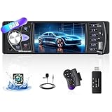 DAB+ Autoradio 1 Din mit Bluetooth Freisprecheinrichtung, 4,1 Zoll HD Bildschirm Auto Display Single Din mit FM Radio USB/U Disk/AUX/TF SWC + Rückfahrkamera+MIC